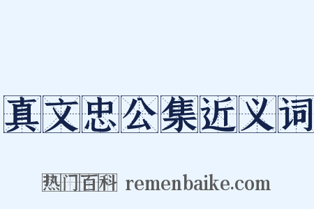 真文忠公集近义词是什么意思的图片